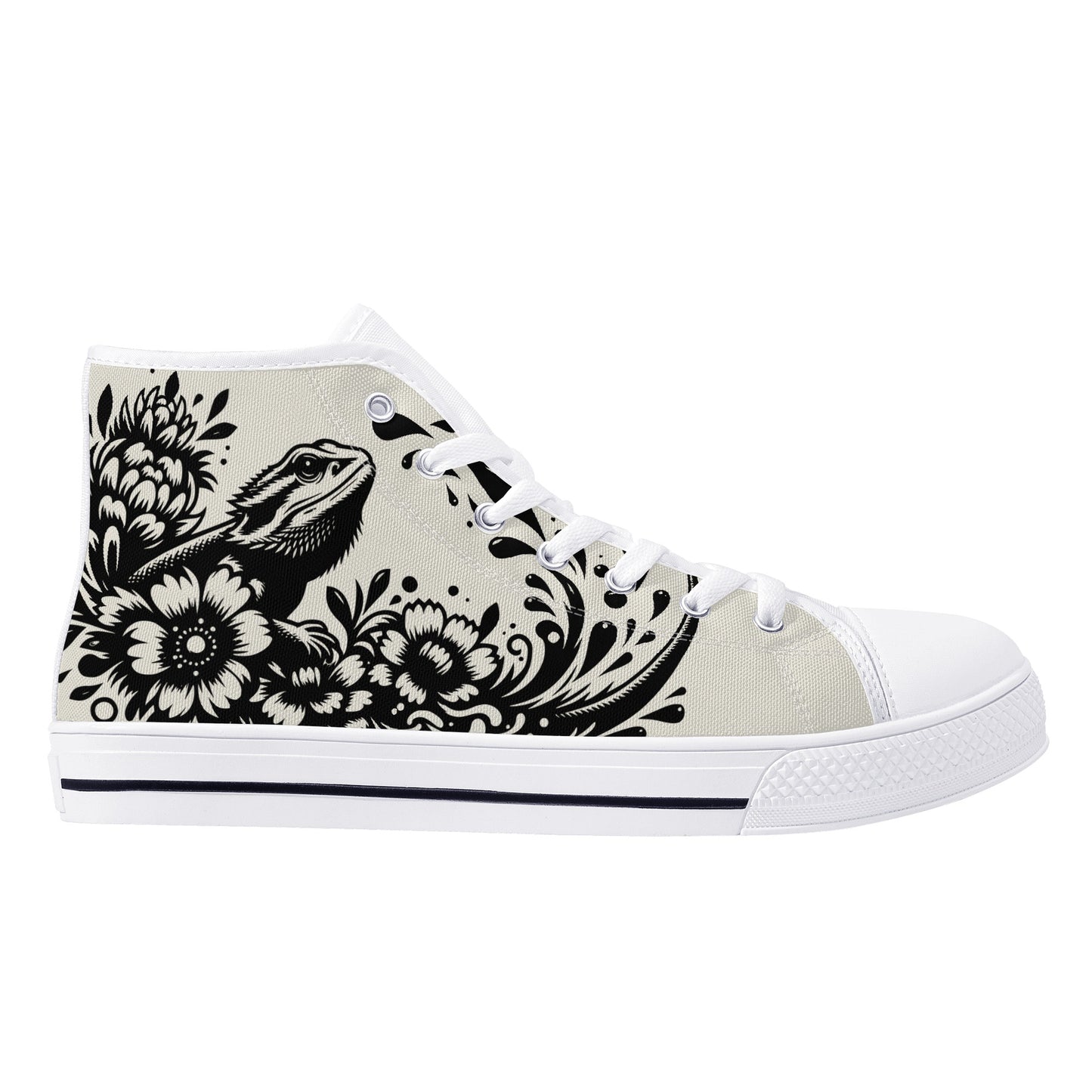 Bearded Dragon Mens High Top Canvas Shoes