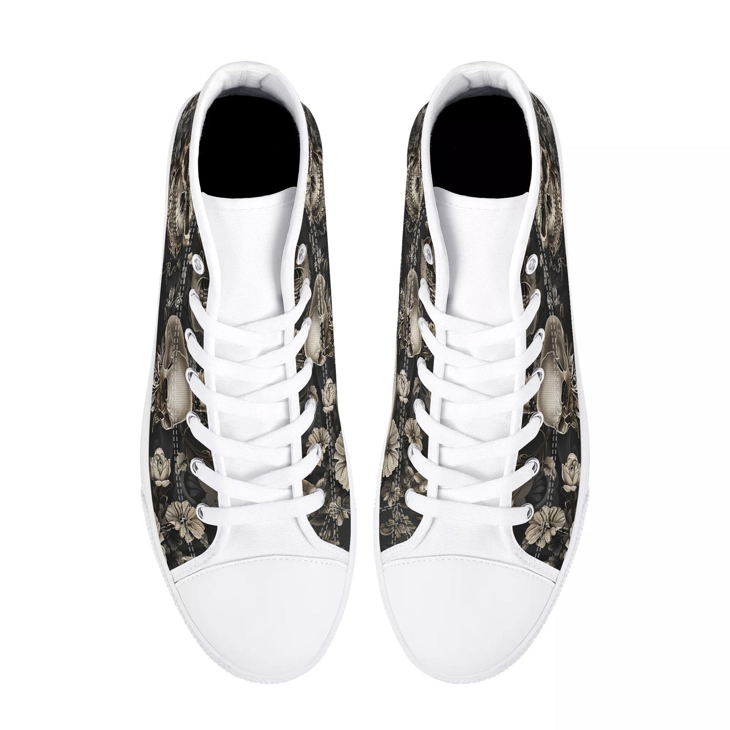 Rococo Skulls #5 Mens High Top Canvas Shoes