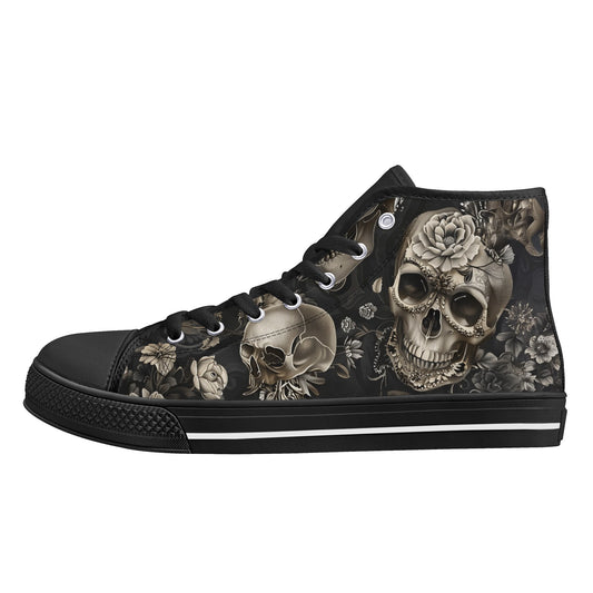 Rococo Skulls #5 Mens High Top Canvas Shoes