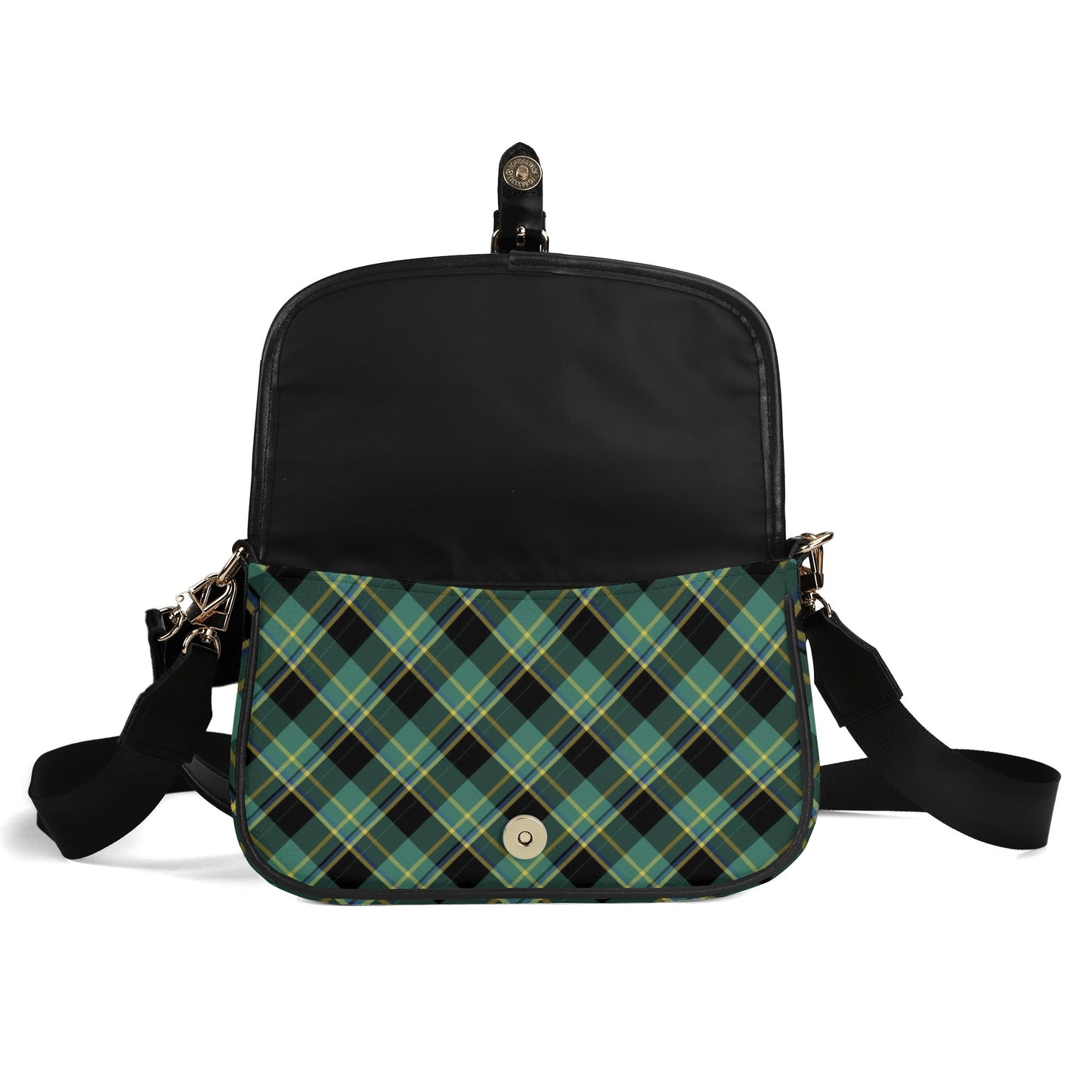 Green Shamrock Womens Vegan Buckle Shoulder bag