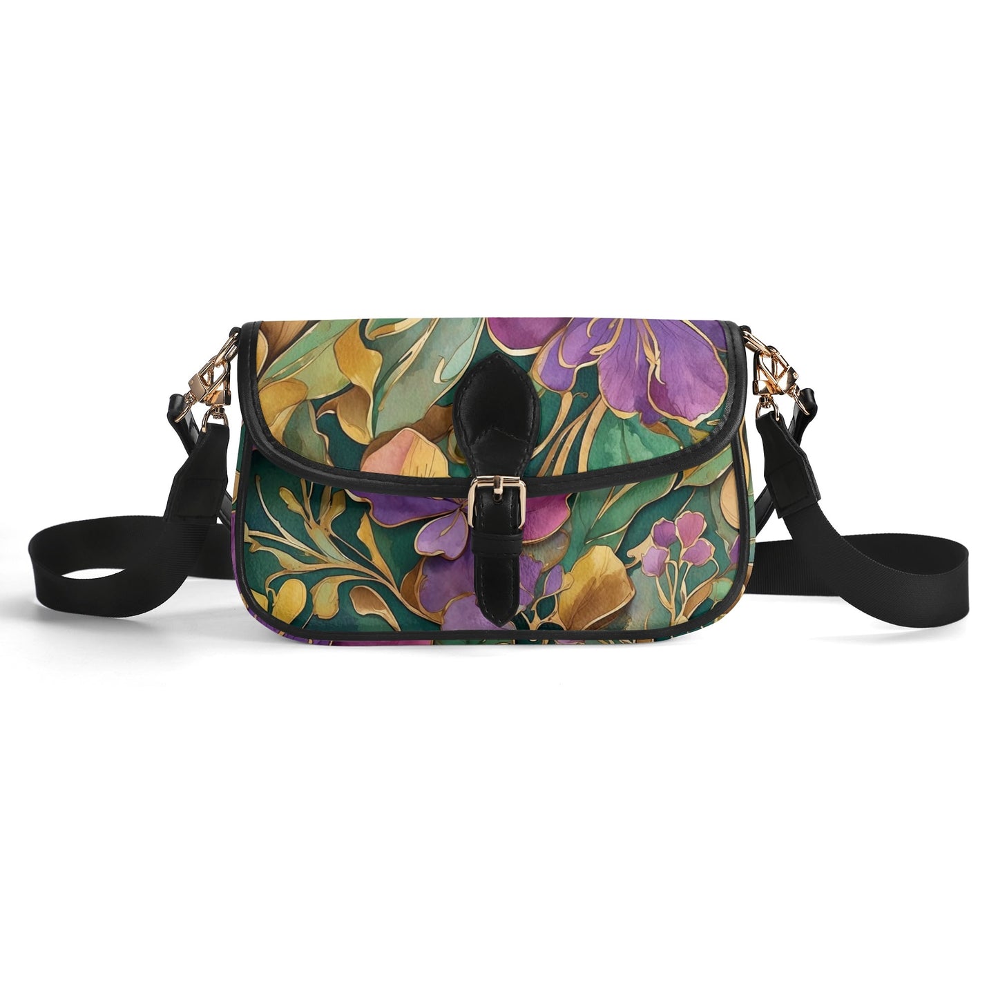 Mardi Gras Womens Vegan Buckle Shoulder bag