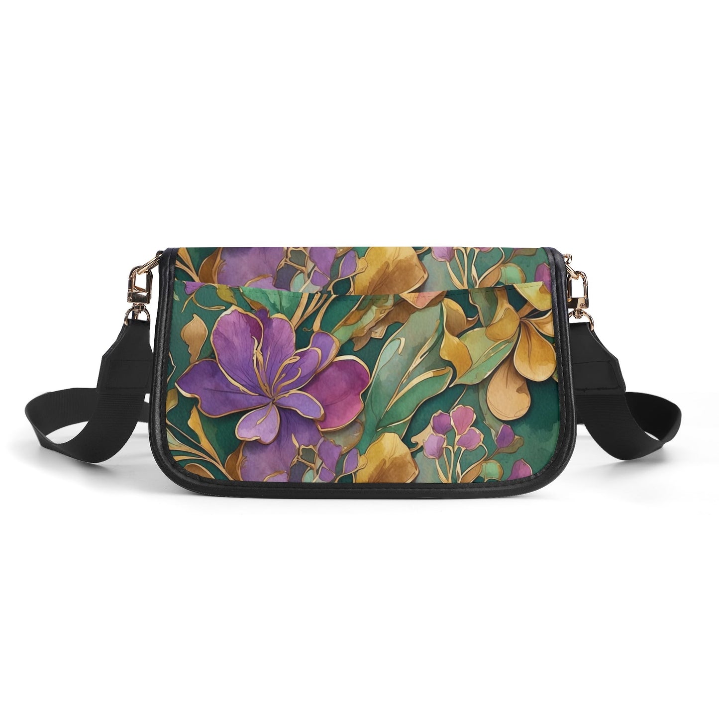 Mardi Gras Womens Vegan Buckle Shoulder bag