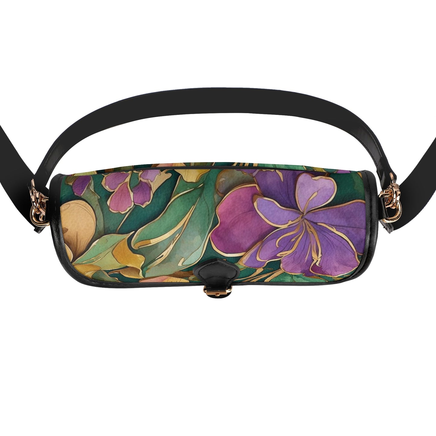 Mardi Gras Womens Vegan Buckle Shoulder bag