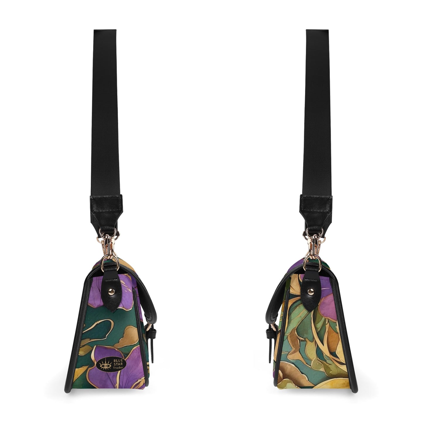 Mardi Gras Womens Vegan Buckle Shoulder bag