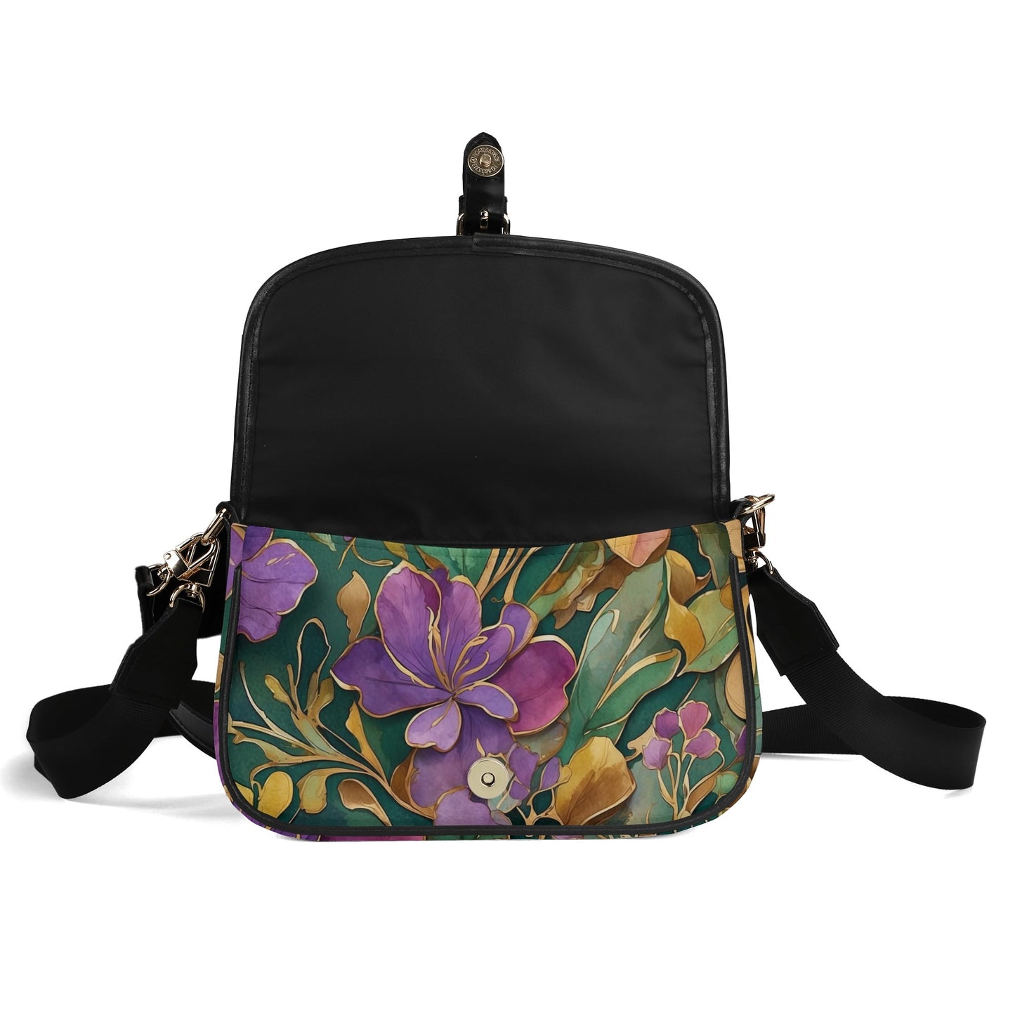 Mardi Gras Womens Vegan Buckle Shoulder bag