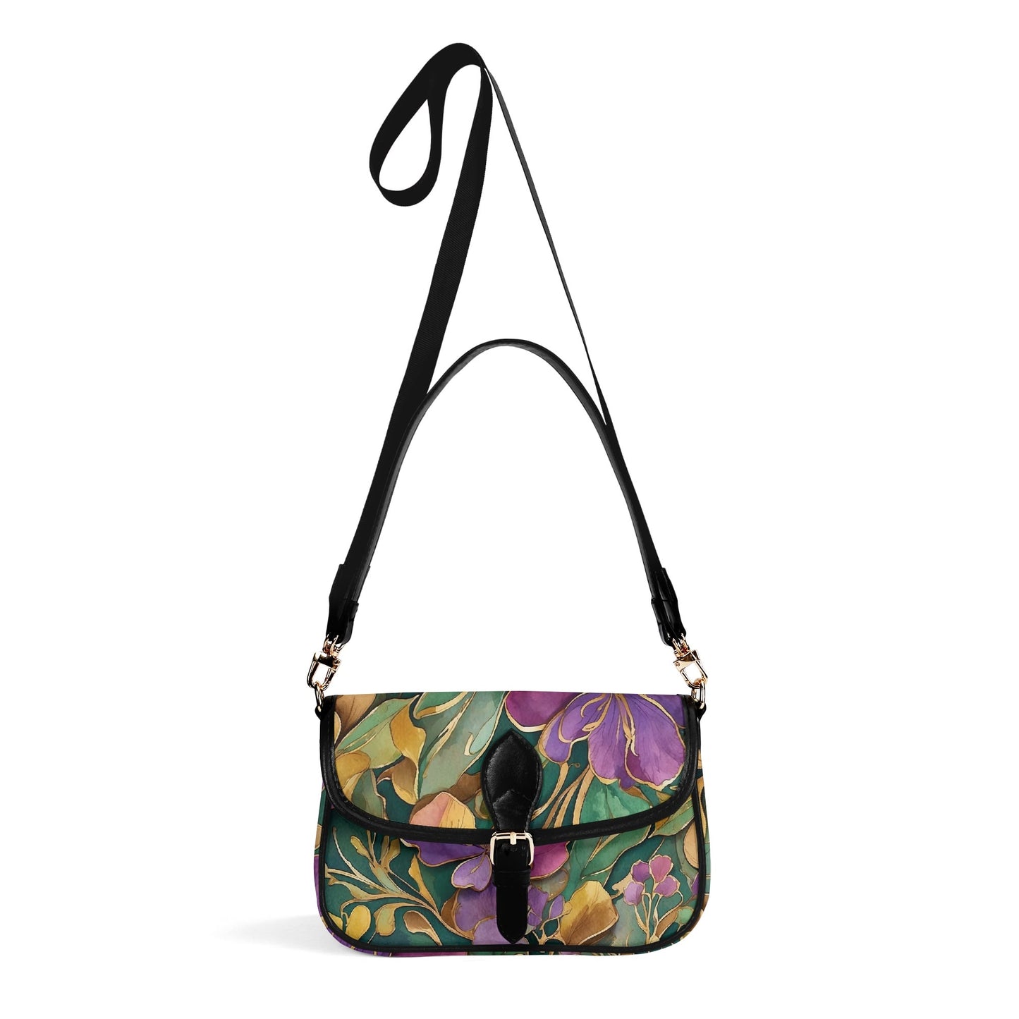 Mardi Gras Womens Vegan Buckle Shoulder bag