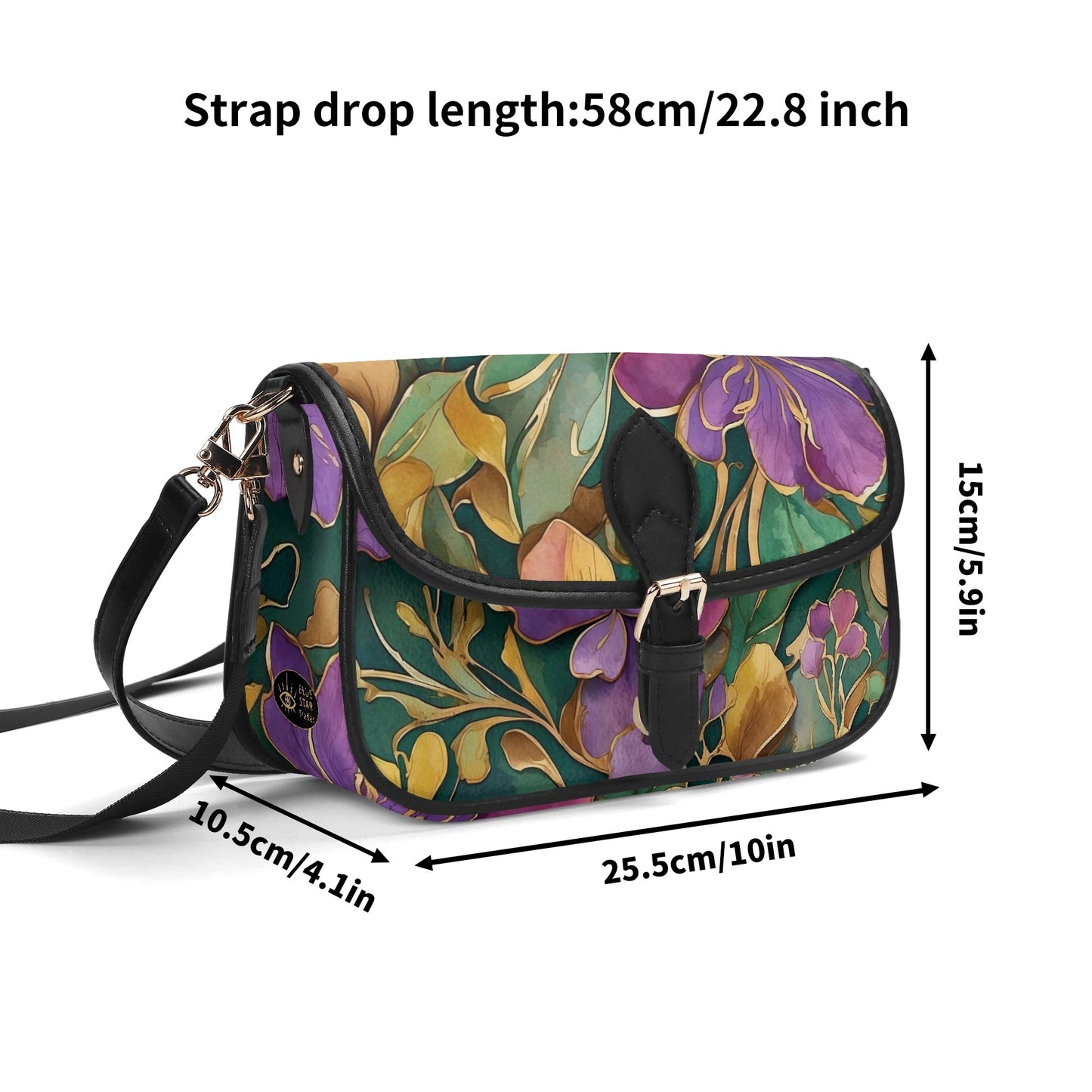 Mardi Gras Womens Vegan Buckle Shoulder bag