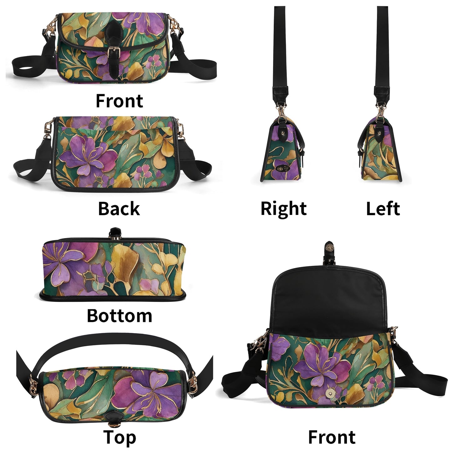 Mardi Gras Womens Vegan Buckle Shoulder bag