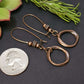 Playful Copper Earrings, Long Circles