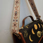 Boho White and Light Blue Purse Strap, Bag Strap | 28 - 50 Inch Guitar purse straps