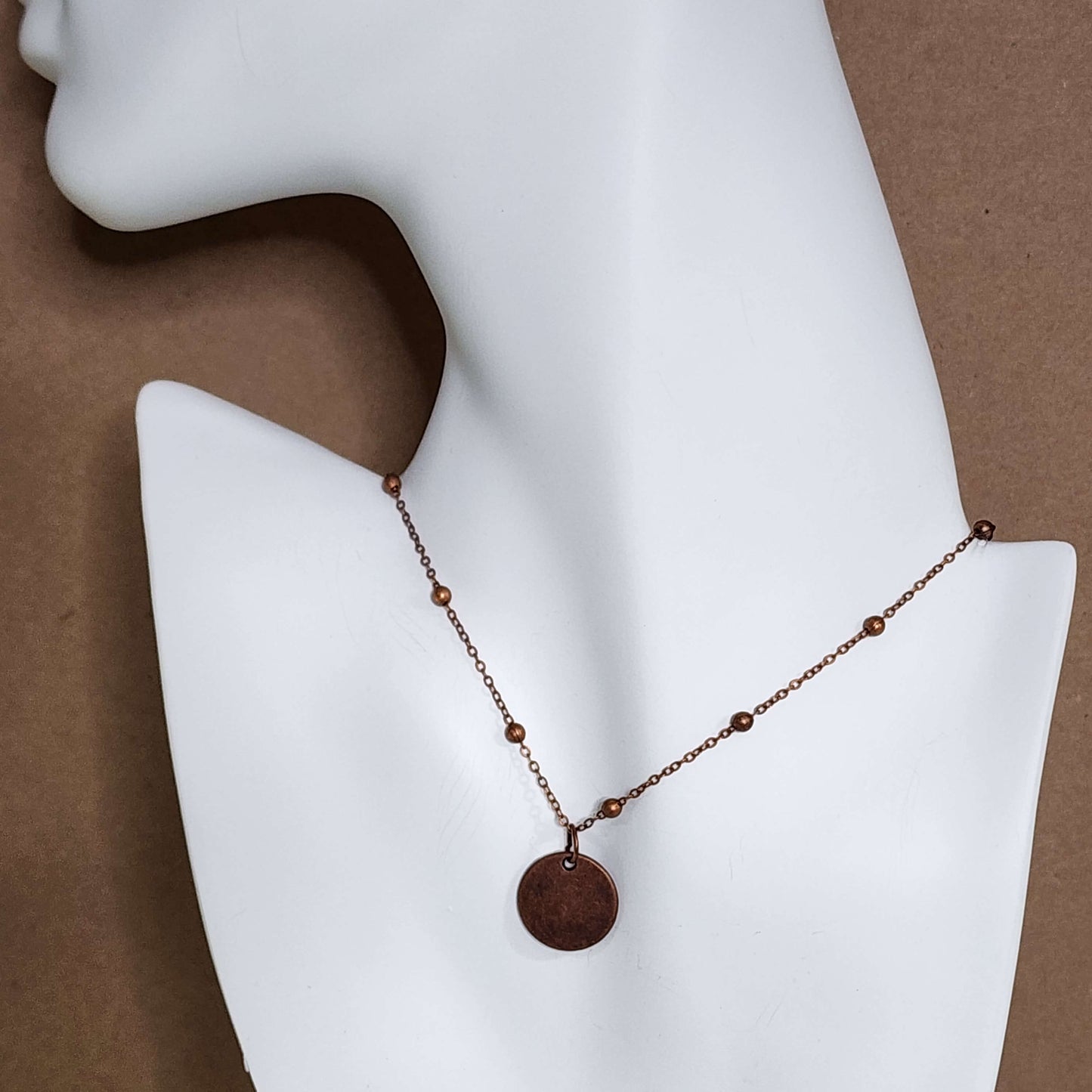 Minimal Copper Disc Necklace