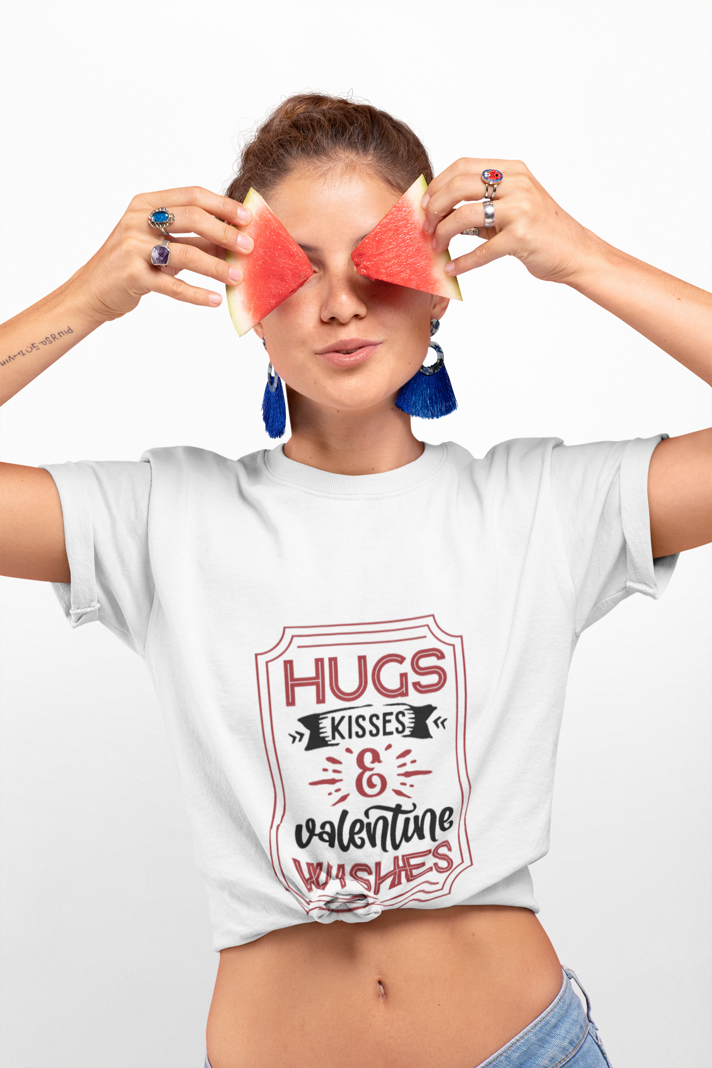 Hugs Kisses and Valentine Wishes Unisex Softstyle T-Shirt, Valentines Day Tee