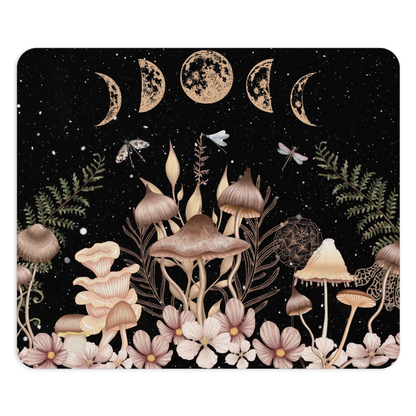 Elegant Mushrooms Mouse Pad, Neutral Office Accessories