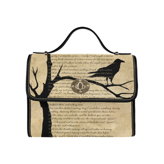 Raven Nevermore Cross Body Purse, Vegan Edgar Allen Poe Poem