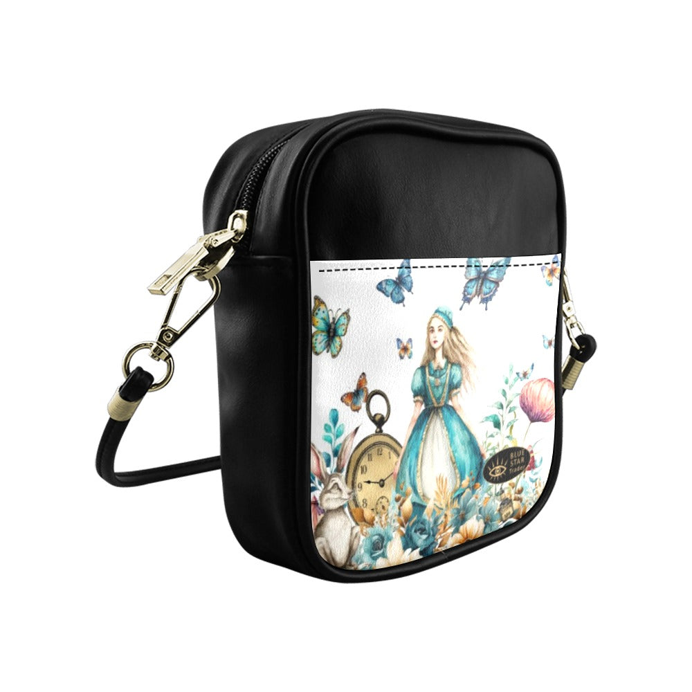 White Alice in Wonderland Mini Phone Purse - Crossbody Sling Bag