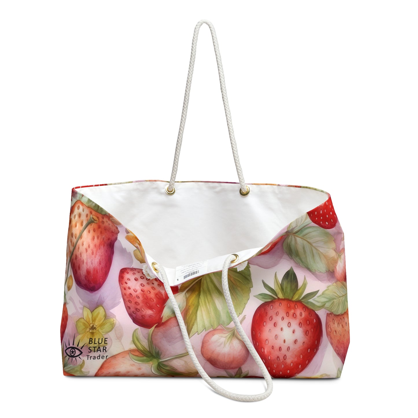 Cute Pink Strawberries Weekender Bag