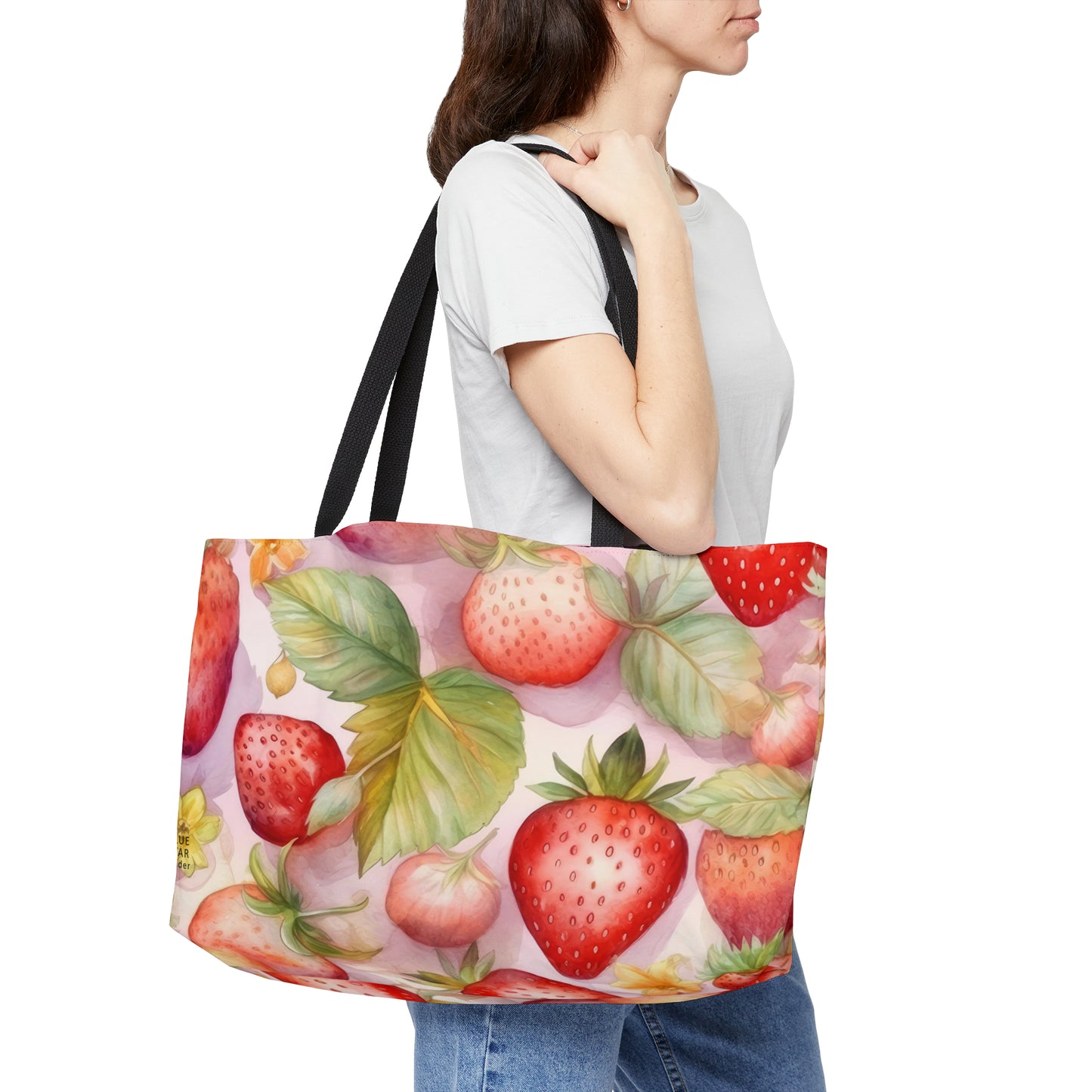 Cute Pink Strawberries Weekender Tote Bag