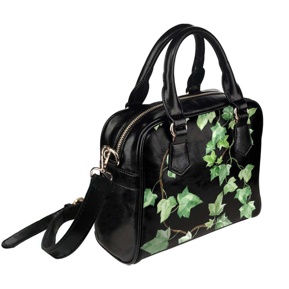 Black and Green Ivy Bowler Bag Purse (Handbag, Shoulder Bag)