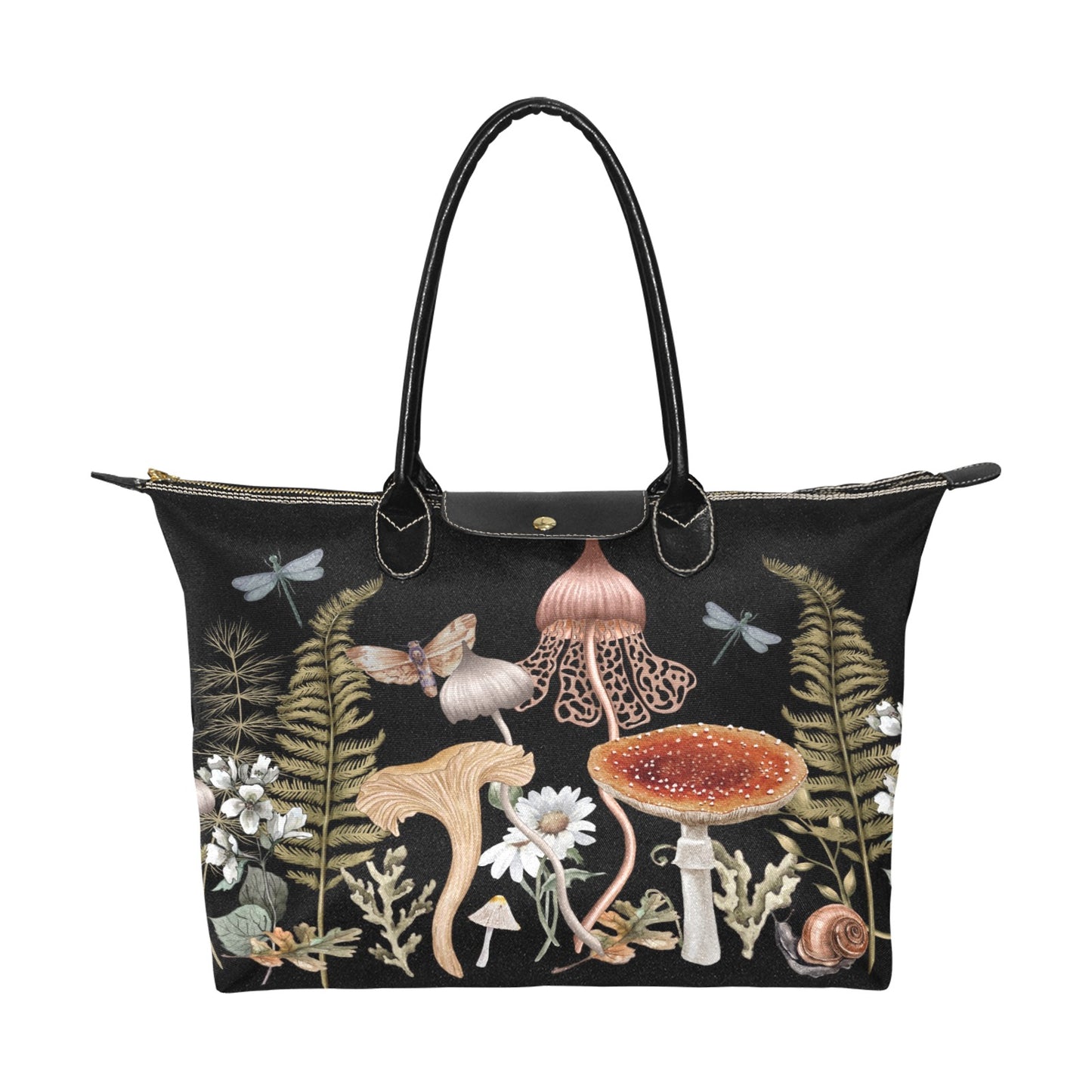 Cottage Mushrooms Purse, Classic 15 Inch Handbag