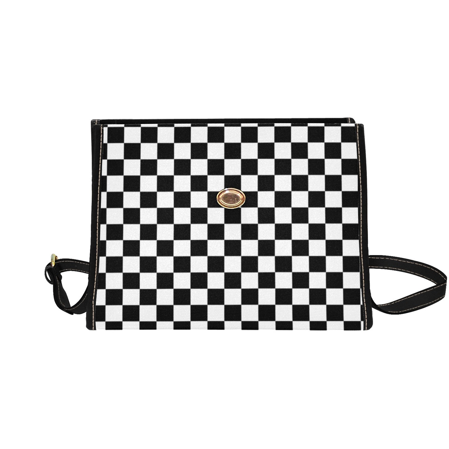 Black White Checkered Purse, Cross Body Purse