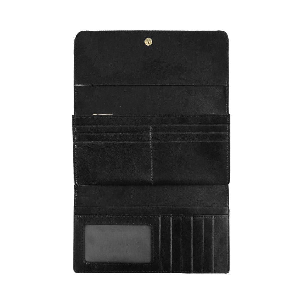 Black Strawberries Trifold Wallet