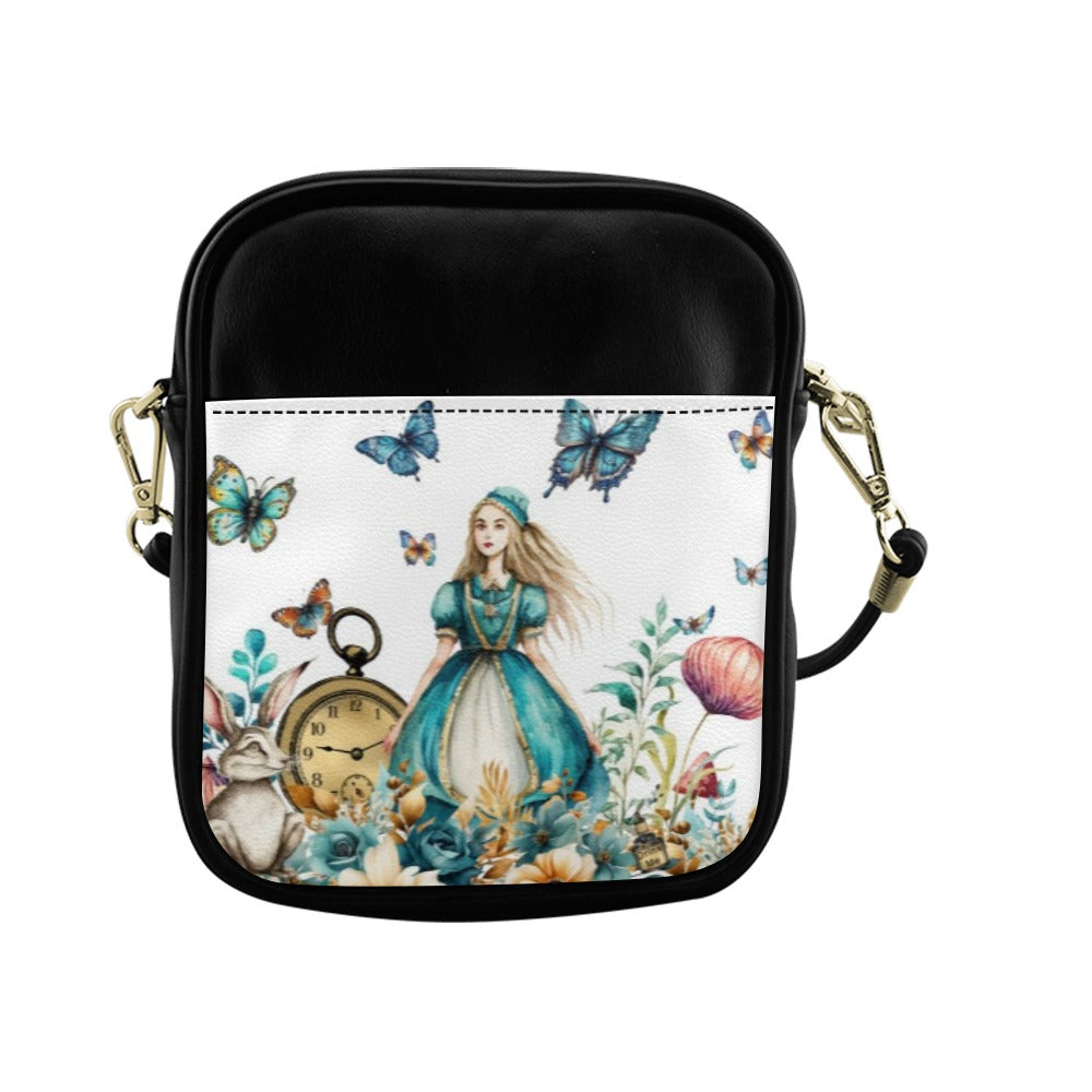 White Alice in Wonderland Mini Phone Purse - Crossbody Sling Bag