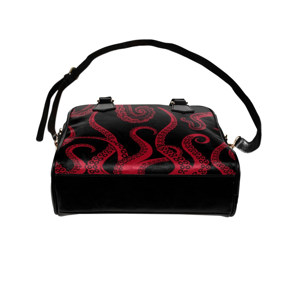 Gothic Red Octopus Purse, Tentacles Shoulder Bag
