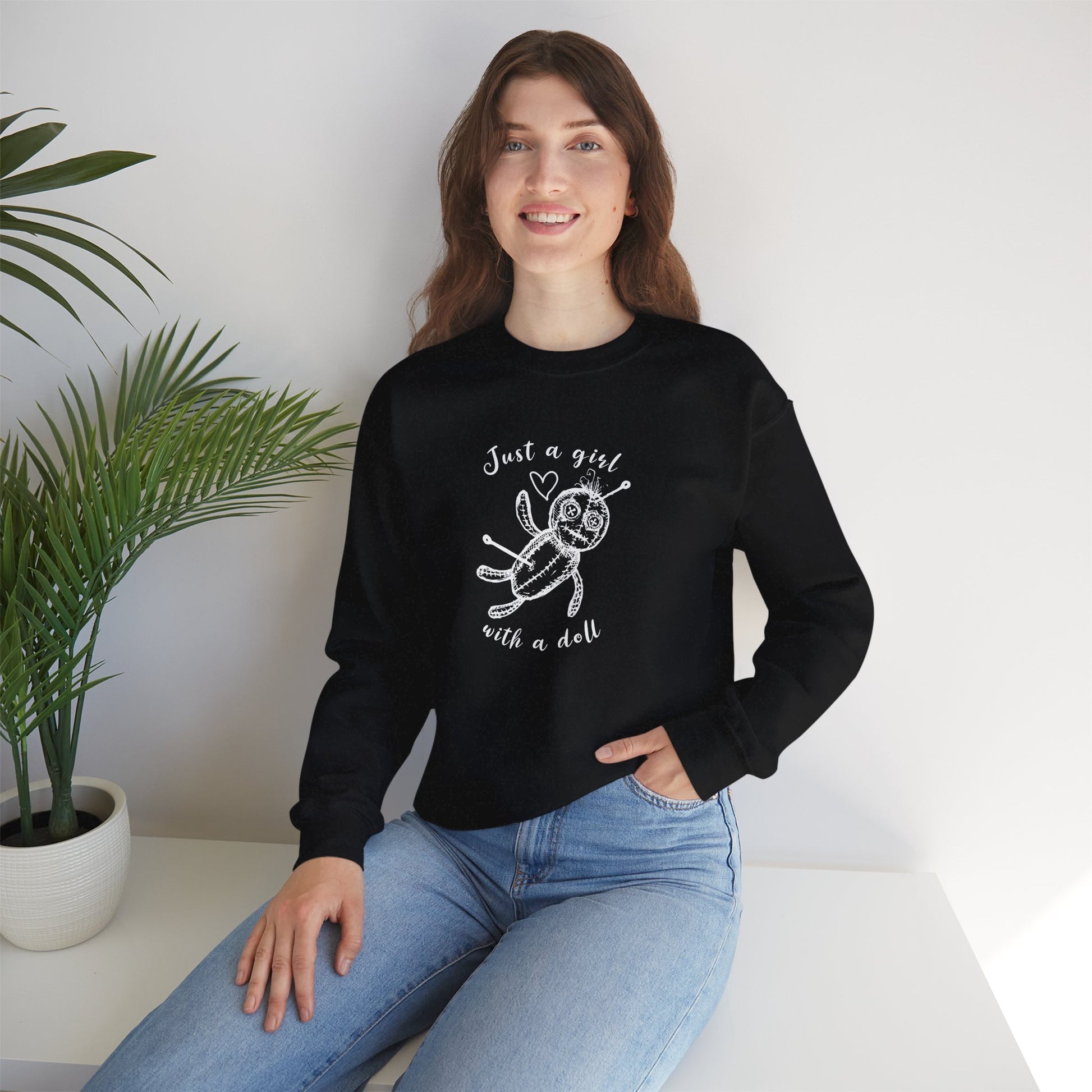 Just A Girl With A Doll Voodoo Sweatshirt | Funny Humor Sweater