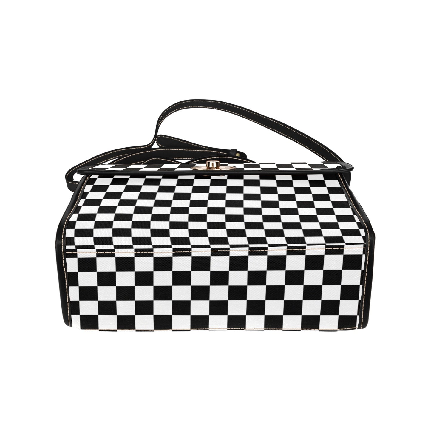 Black White Checkered Purse, Cross Body Purse