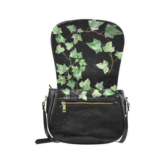 Black and Green Ivy Phases Cross Body Purse