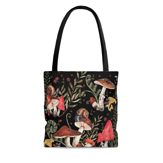Red Mushrooms Tote Bag, Dark Academia Bag, Goblincore Bag, Witch Bag, Cute womens Tote Cottagecore