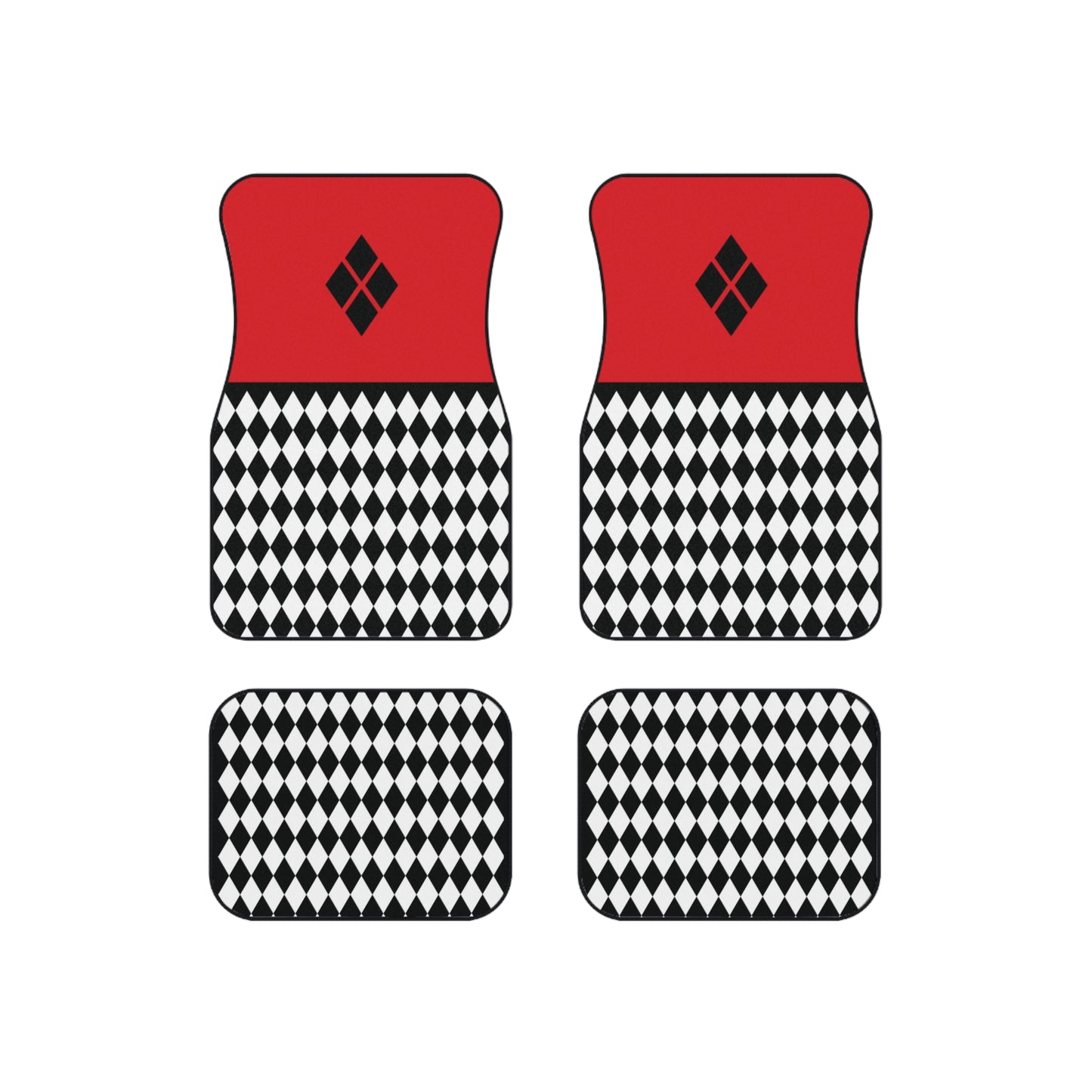 Harley B&W Diamonds Front And Back Car Mats (Set Of 4)