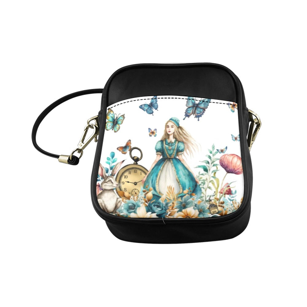 White Alice in Wonderland Mini Phone Purse - Crossbody Sling Bag