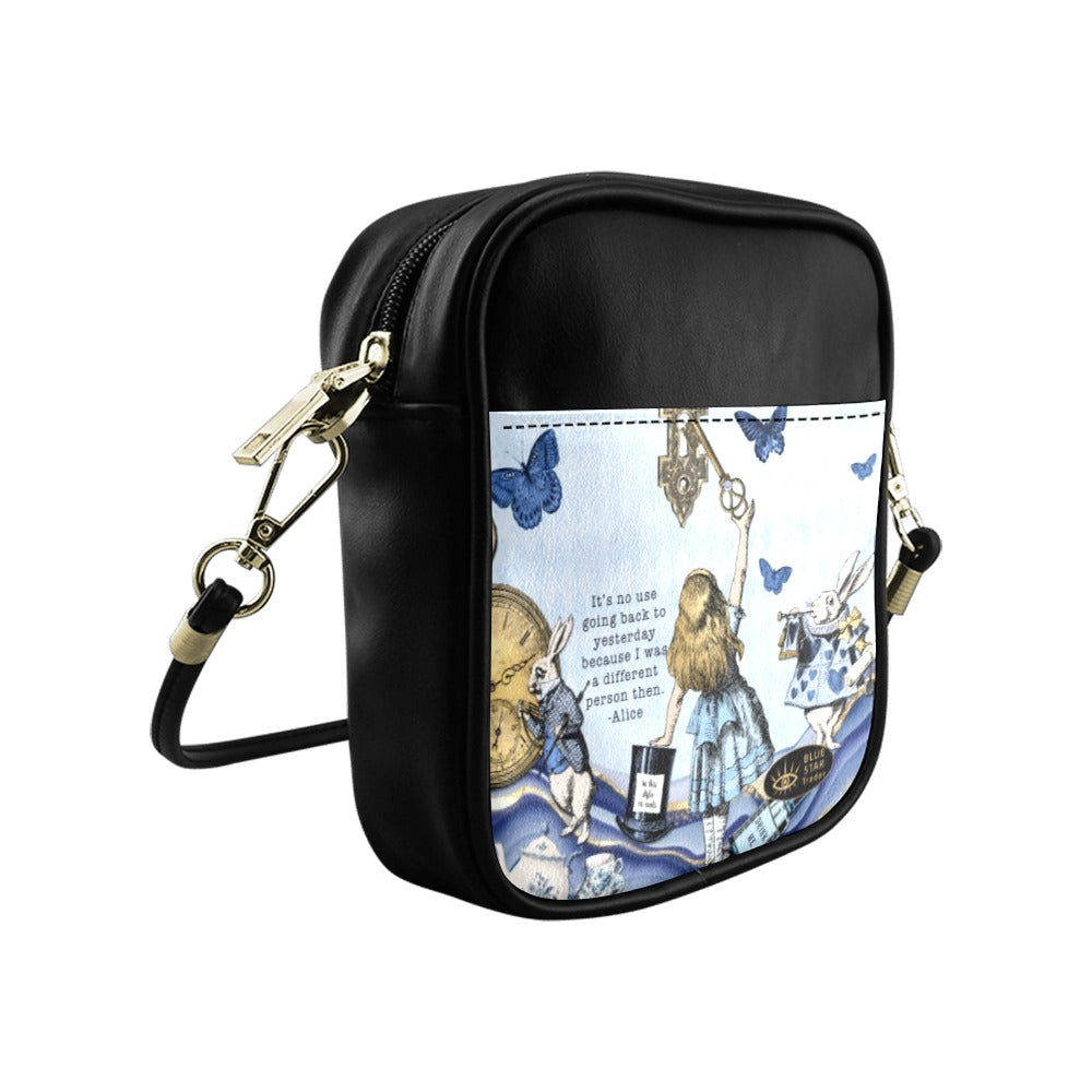 Light Blue Alice in Wonderland with Key - Mini Phone Purse, Crossbody Sling Bag