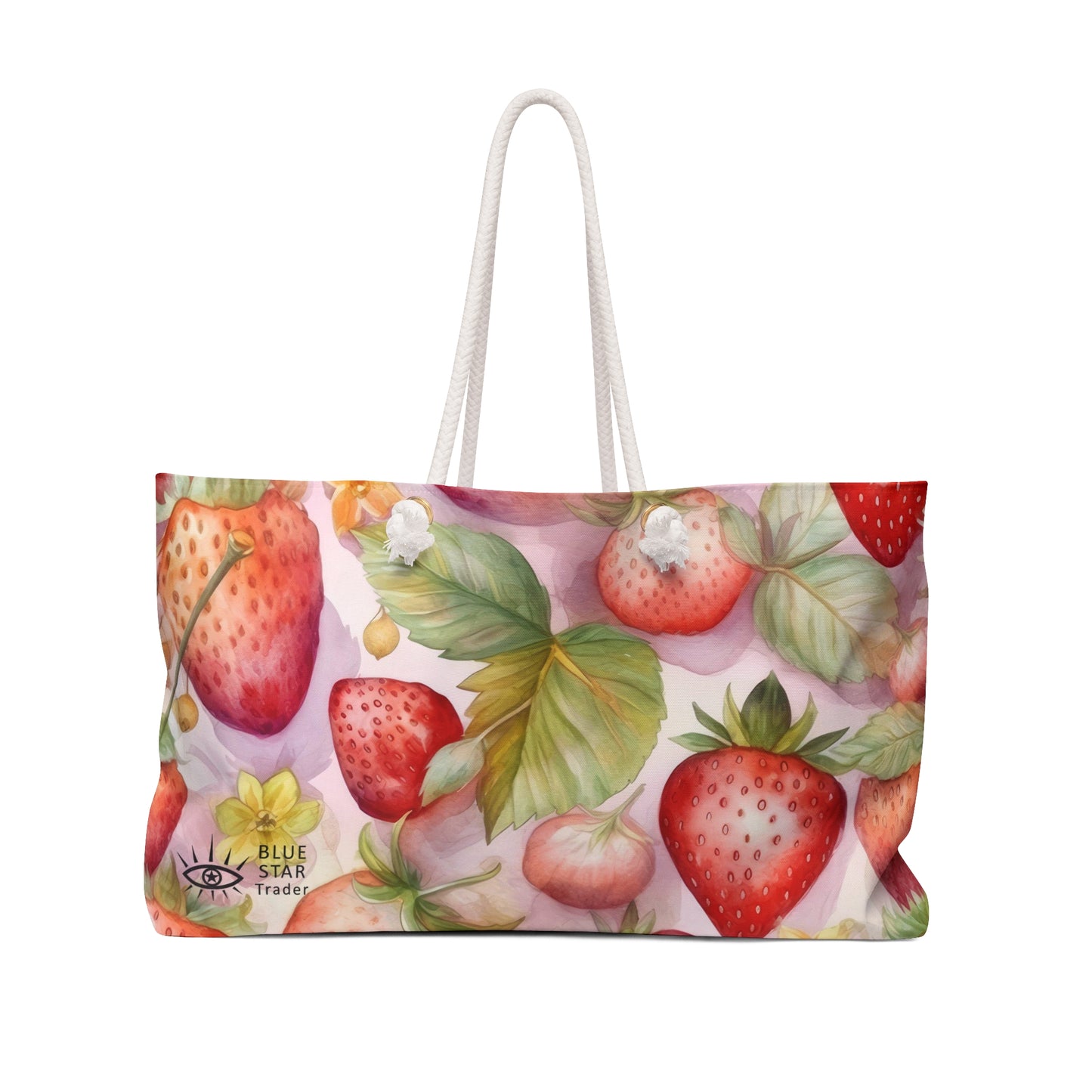 Cute Pink Strawberries Weekender Bag