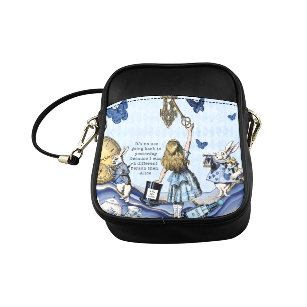 Light Blue Alice in Wonderland with Key - Mini Phone Purse, Crossbody Sling Bag