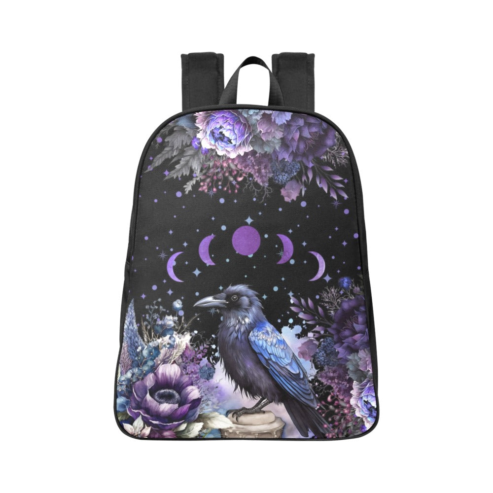 purple raven back pack, Goth book bag