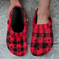 Buffalo Plaid Clogs, Red Black Adult Shoes