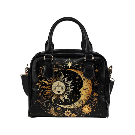 Black Gold Sun Moon Handbag, Betty Bowler Purse