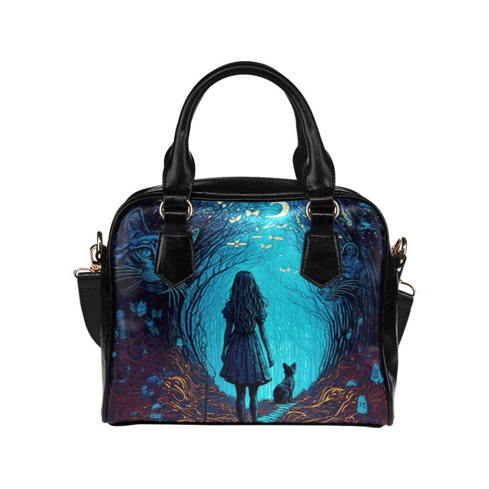 Alice in Wonderland Blue Looking Glass Purse, Bowler Handbag