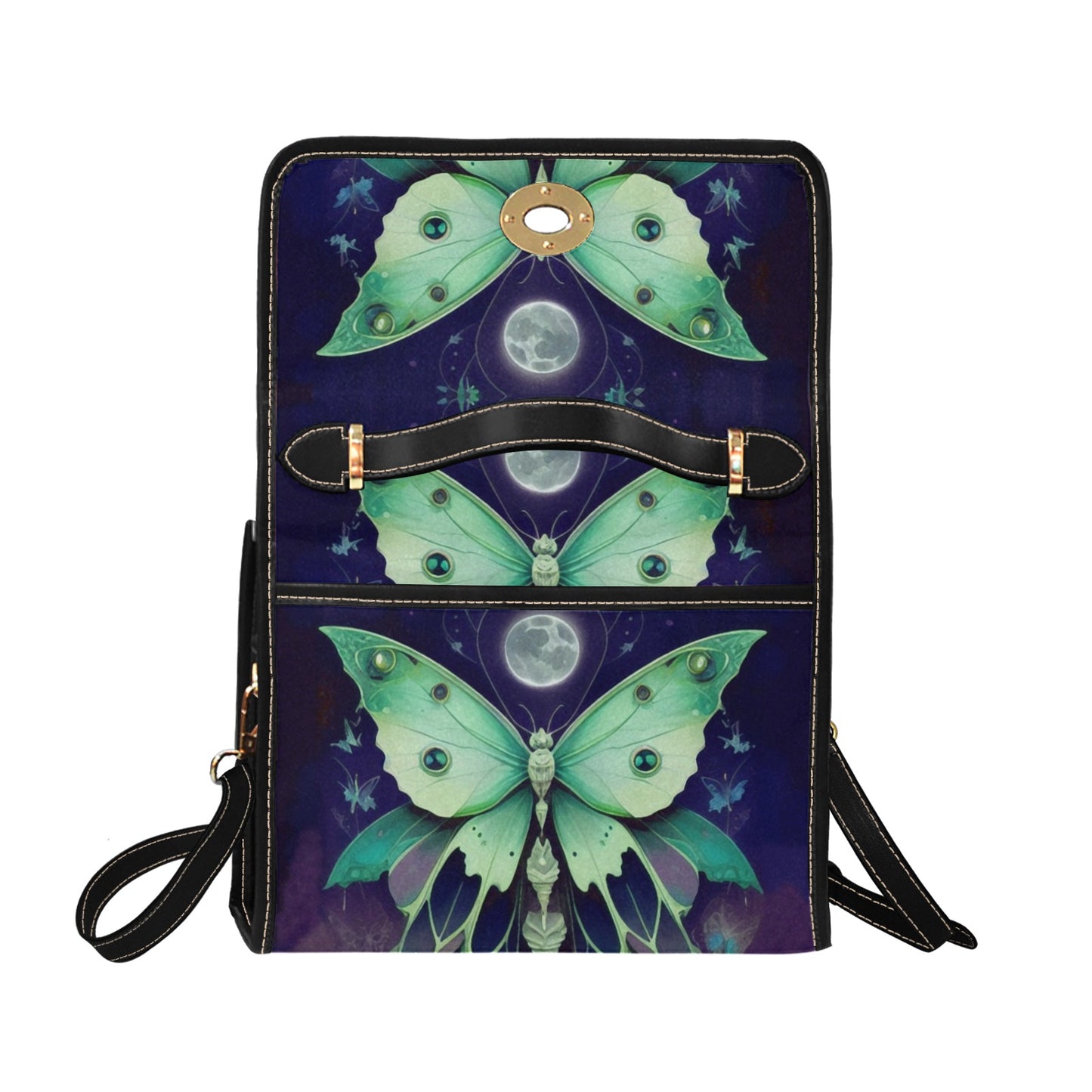 Green and Purple Butterfly Purse, Canvas Purse