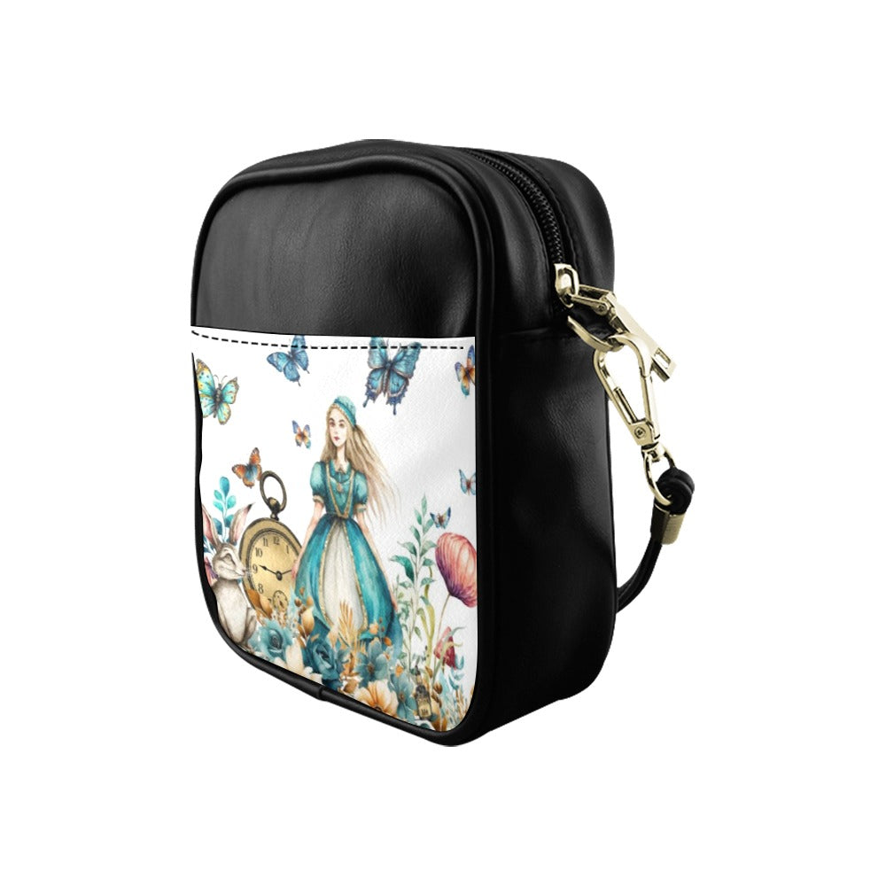 White Alice in Wonderland Mini Phone Purse - Crossbody Sling Bag