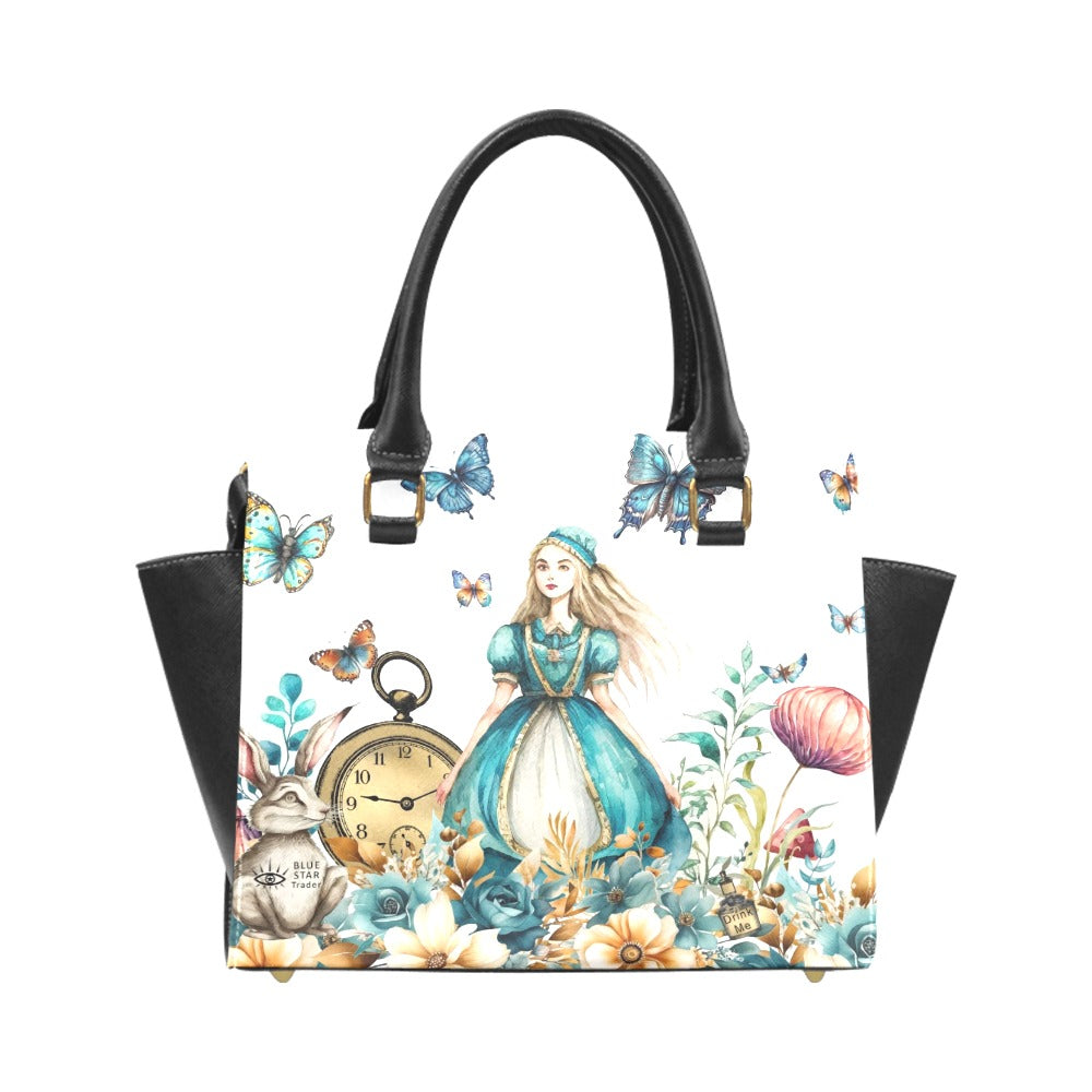 White Alice In Wonderland #21 Rivet Shoulder Bag