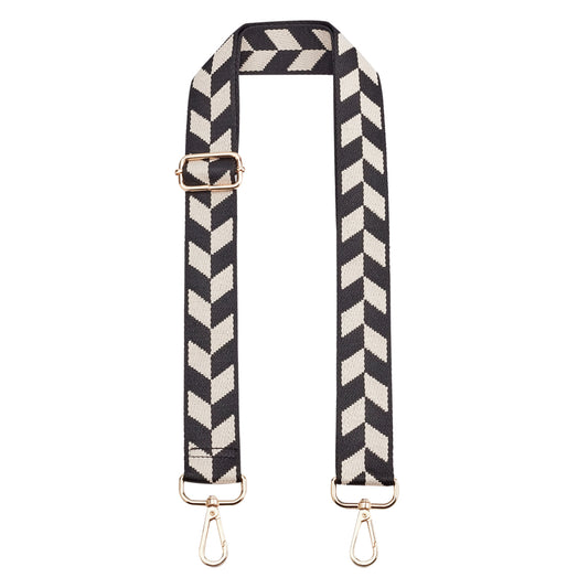 BLACK and WHITE Purse Strap, Bag Straps | 31 - 55 Inch Guitar purse straps