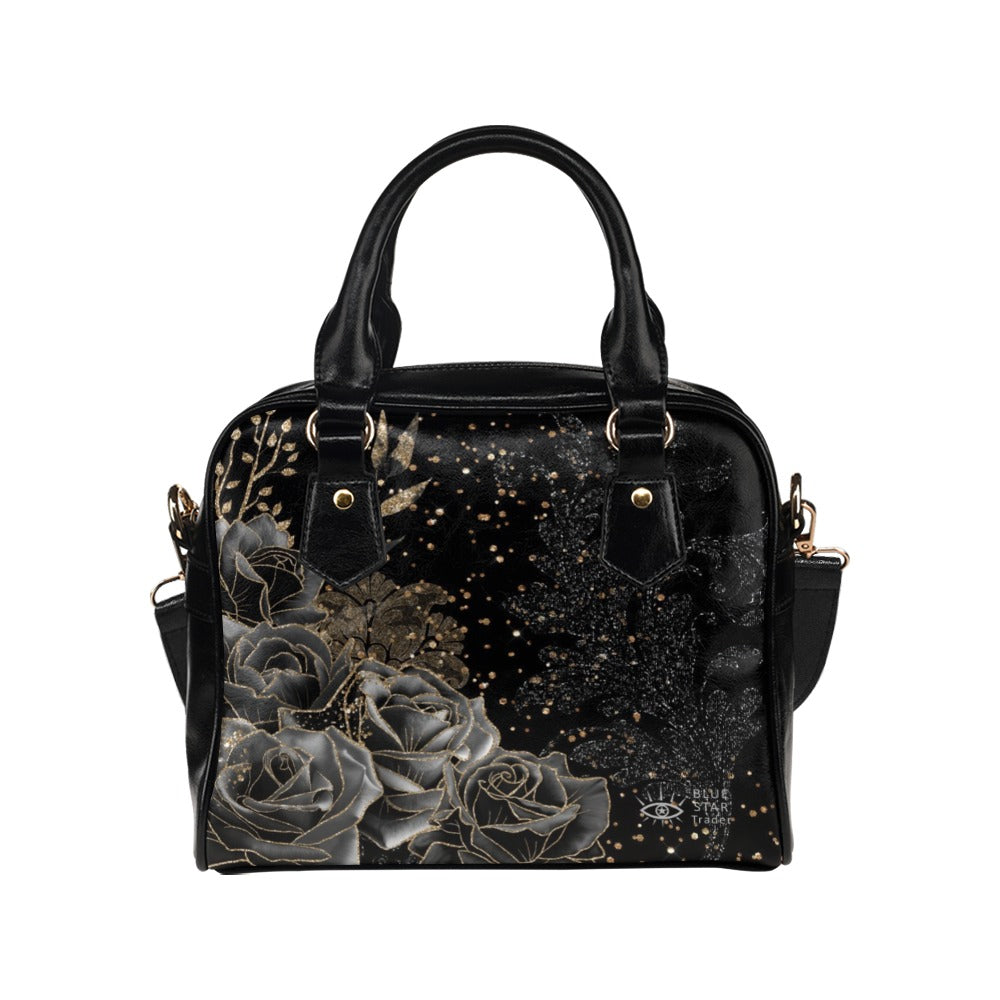 Black Roses Goth Shoulder Bag Bowler Bag Purse