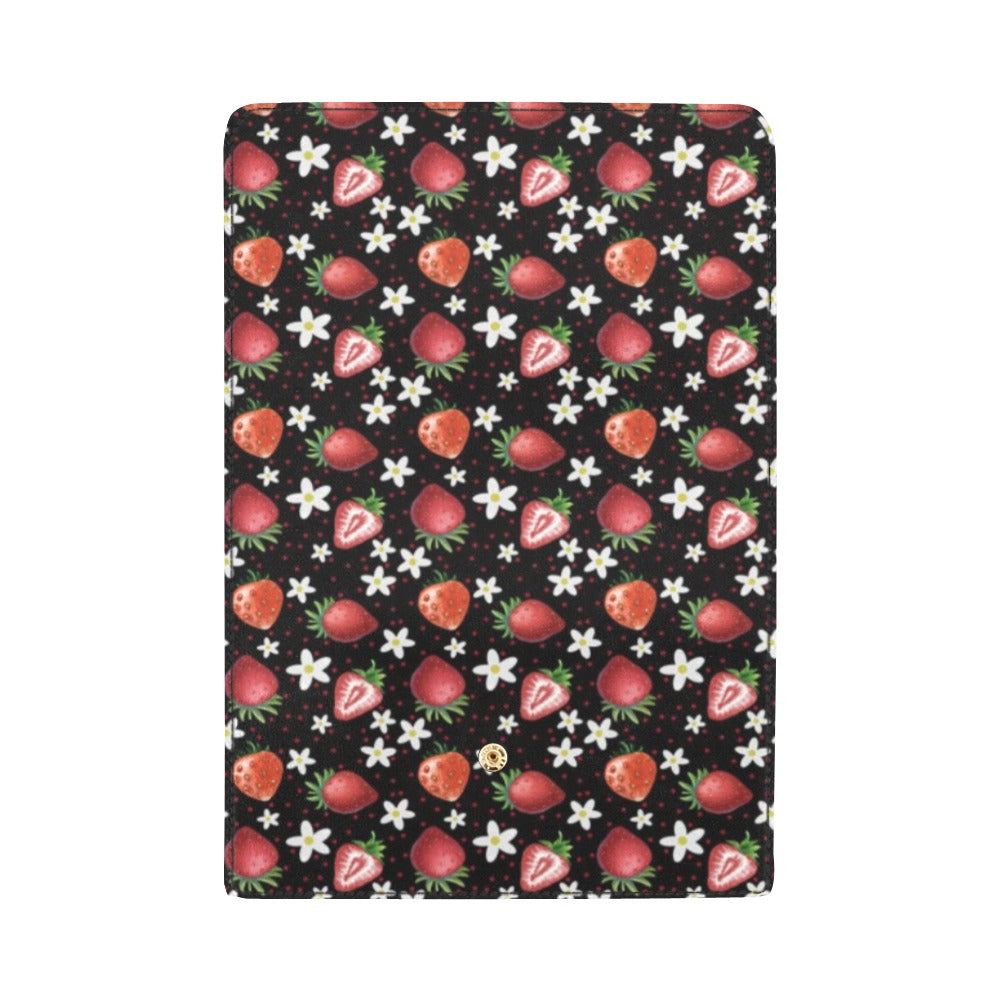 Black Strawberries Trifold Wallet