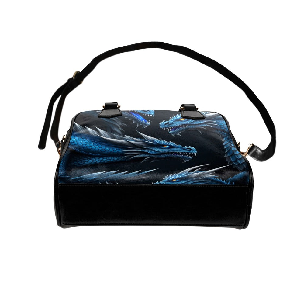 Blue Fire Dragons Purse Bowler Shoulder Bag