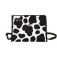 Cow Print Canvas Satchel Bag Purse, Cross Body Bag