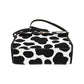 Cow Print Canvas Satchel Bag Purse, Cross Body Bag