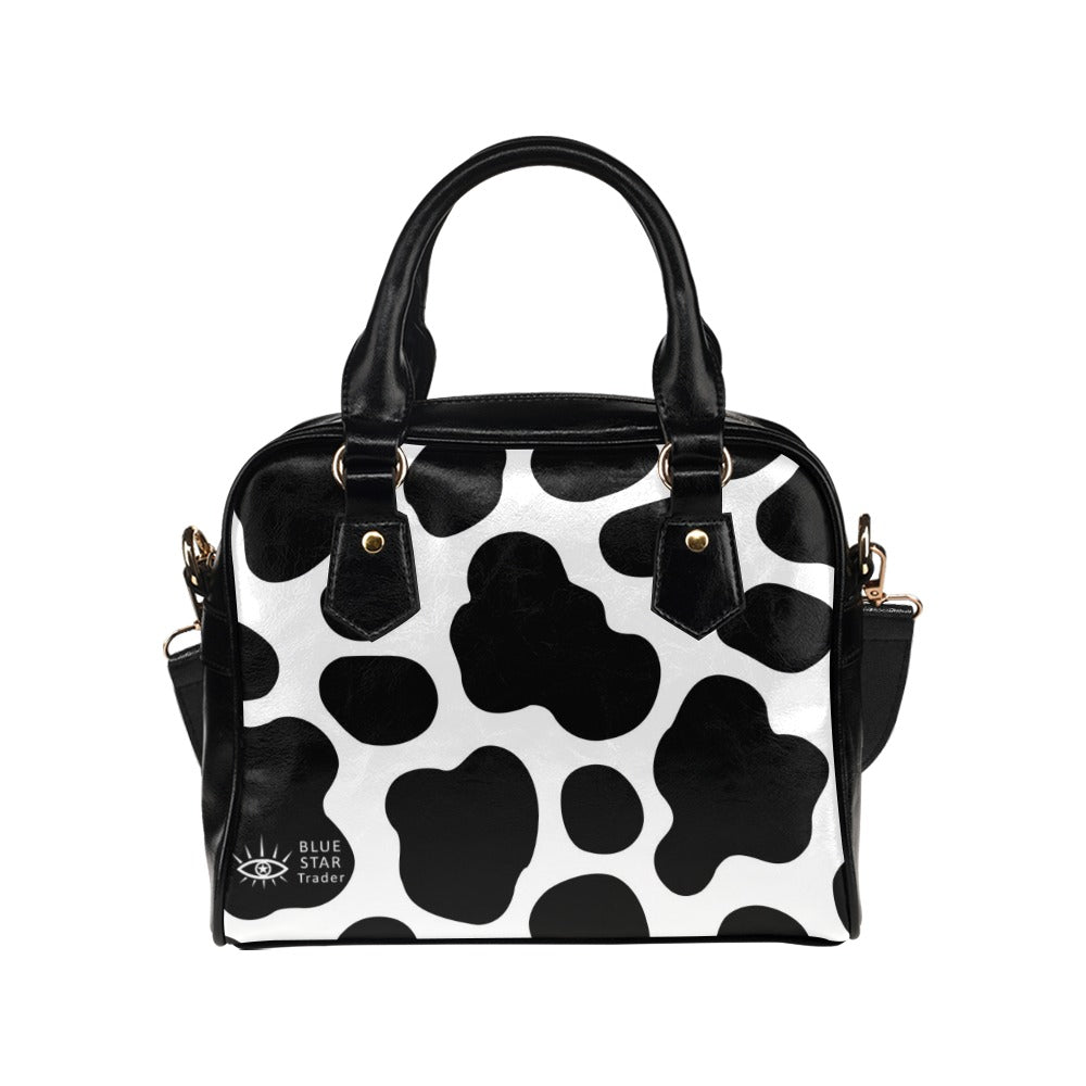 cow print purse, handbag, shoulder bag
